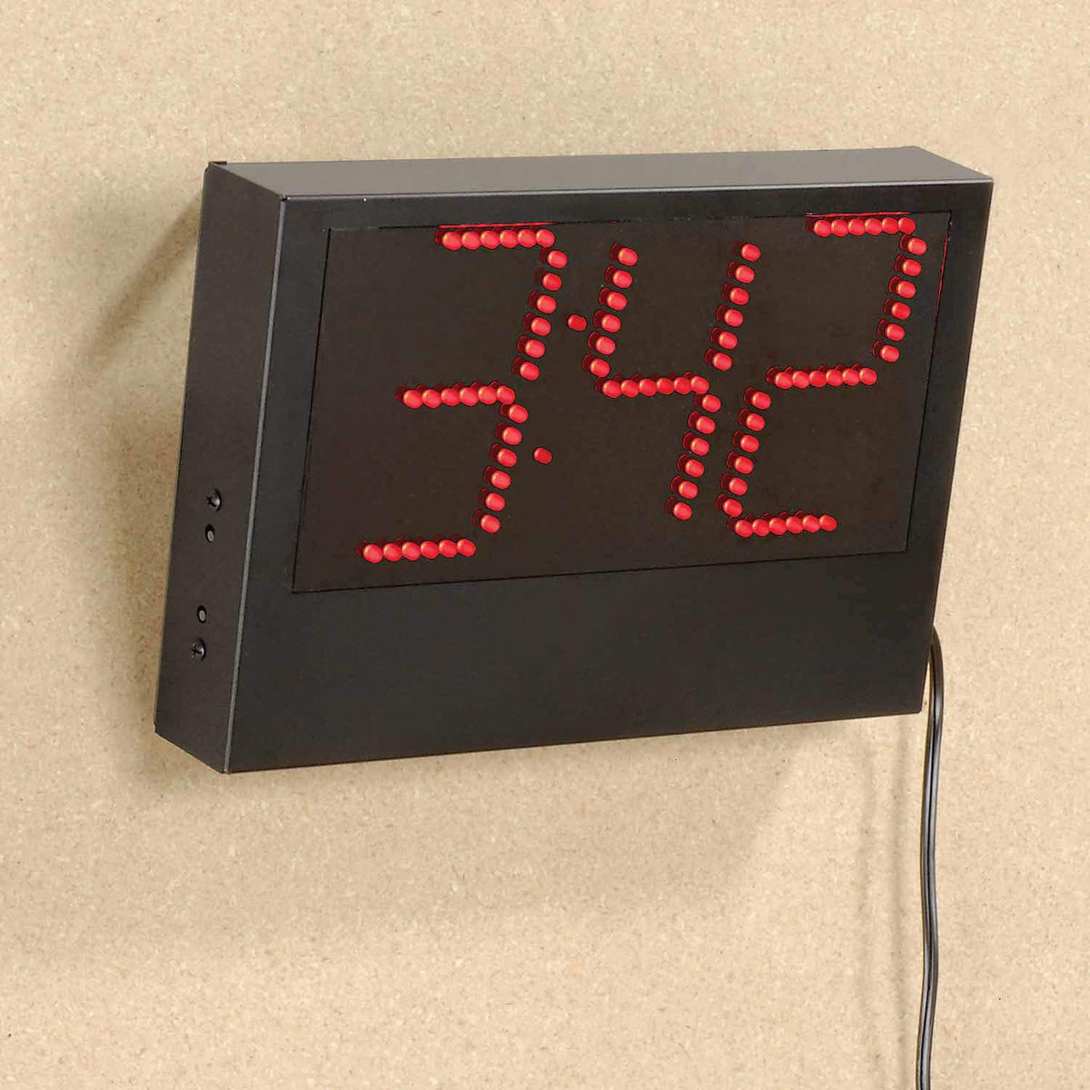 Digital Wall Clock by Global Industrial – Large, Metal Housing, Black, Model MI1402C