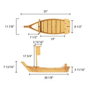 35 1/2"/ 90 cm wood serving boat by Thunder Group – Wood, Natural Wood, Model WOBOAT90