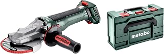 metabo Cordless Flat Head Angle Grinder WVBF 18 LT BL 11-125 Quick - 18 V, Disc Diameter 125 mm - Brushless, Extremely Flat, Speed Control with Adjusting Wheel, Quick Release Nut - Includes