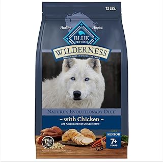 Blue Buffalo Wilderness Chicken & Wholesome Grains Senior Dog Food, 14 lb