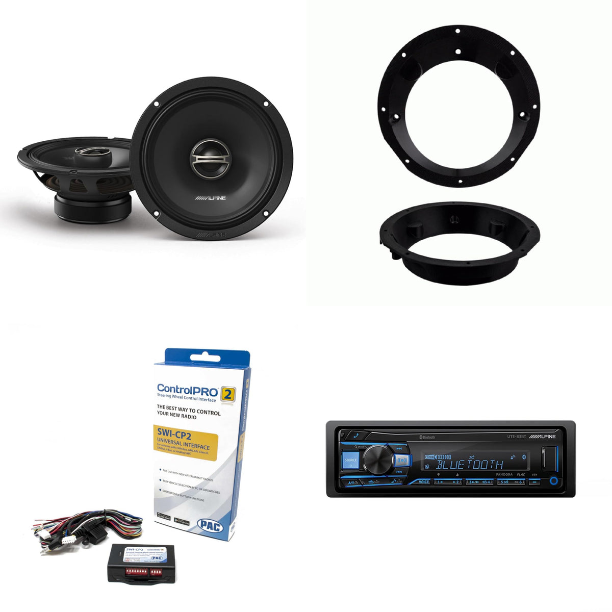 UTE-83BT Bluetooth Receiver & Handle Bar Control Interface Compatible with Harley 1998-2013 & 6.5" DM Series Speakers by Alpine – Model AlpineBDL260413-72