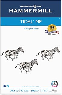 Hammermill Printer Paper, 20 lb Tidal Copy Paper, 11 x 17-92 Bright, Made in the USA, 162024-1 Ream (500 Sheets)
