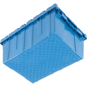 Distribution Container with HINGED LID by Monoflo – 21.9x15.3x9.7 inches, Plastic, Blue, Model 257808BL