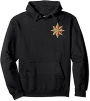 Captain Marvel Left Chest Star Higher Back Graphic Hoodie Pullover Hoodie