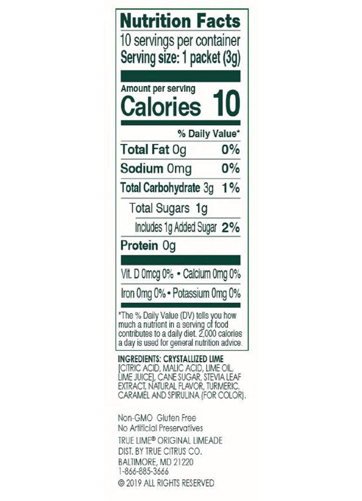 True Lime Original Limeade by True Citrus – 1.16 Ounce (Pack of 4), True Lime Limeade 10ct Each Box. True Lemon | True Citrus, Model ROYAL-TRUEC-LIMEADE-4PK