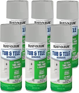 Rust-Oleum Tub & Tile Coastal Fog Spray Paint | Bathroom Surface Refresh, Ceramic Porcelain Fiberglass, Durable Moisture Resistant Finish, 12 Oz