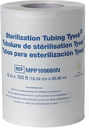 Medline Tyvek Low Temperature Sterilization Tubing Rolls, 6 Inches x 100 Feet, Designed for Convenience, Case of 8 Each
