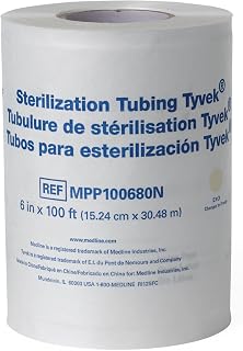 Medline Tyvek Low Temperature Sterilization Tubing Rolls, 6 Inches x 100 Feet, Designed for Convenience, Case of 8 Each