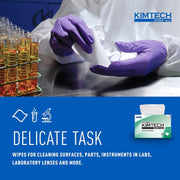 KIMWIPES, Delicate Task Wipers, 1-Ply, 4 2/5 x 8 2/5, 286/Box by KIMTECH – Pack of 280, Model 34155