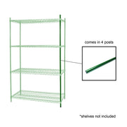 Epoxy coating 63" post with leveling foot by Thunder Group – 4, EPOXY COATED IRON WIRE, Green, Model CMEC063