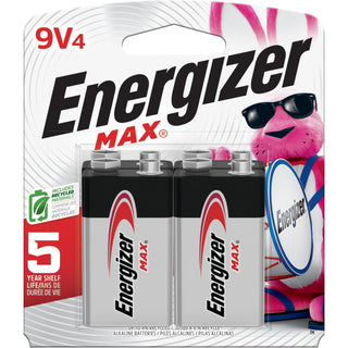 MAX 9V Batteries (4 Pack) by Energizer – 9V (Pack of 1), Other, Multicolor, Model 522BP4