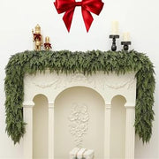 9FT Extra Full Christmas Cedar Garland Artificial Realistic Soft Thick Lush Cedar Pine Garland for Fireplace Mantel Stairs Indoor Outdoor