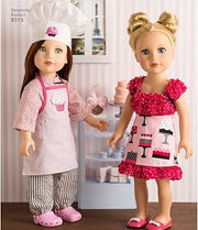 Simplicity Chef 18" Doll Clothes Sewing Patterns by Carla Reiss, One Size