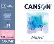 Canson Montval A3 29.7 x 42 cm 300 GSM Satin Watercolour Paper, Brown
