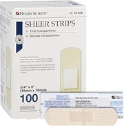 Henry Schein Sheer Strip Adhesive Bandages, 3/4" x 3", Sterile, 100 Ct