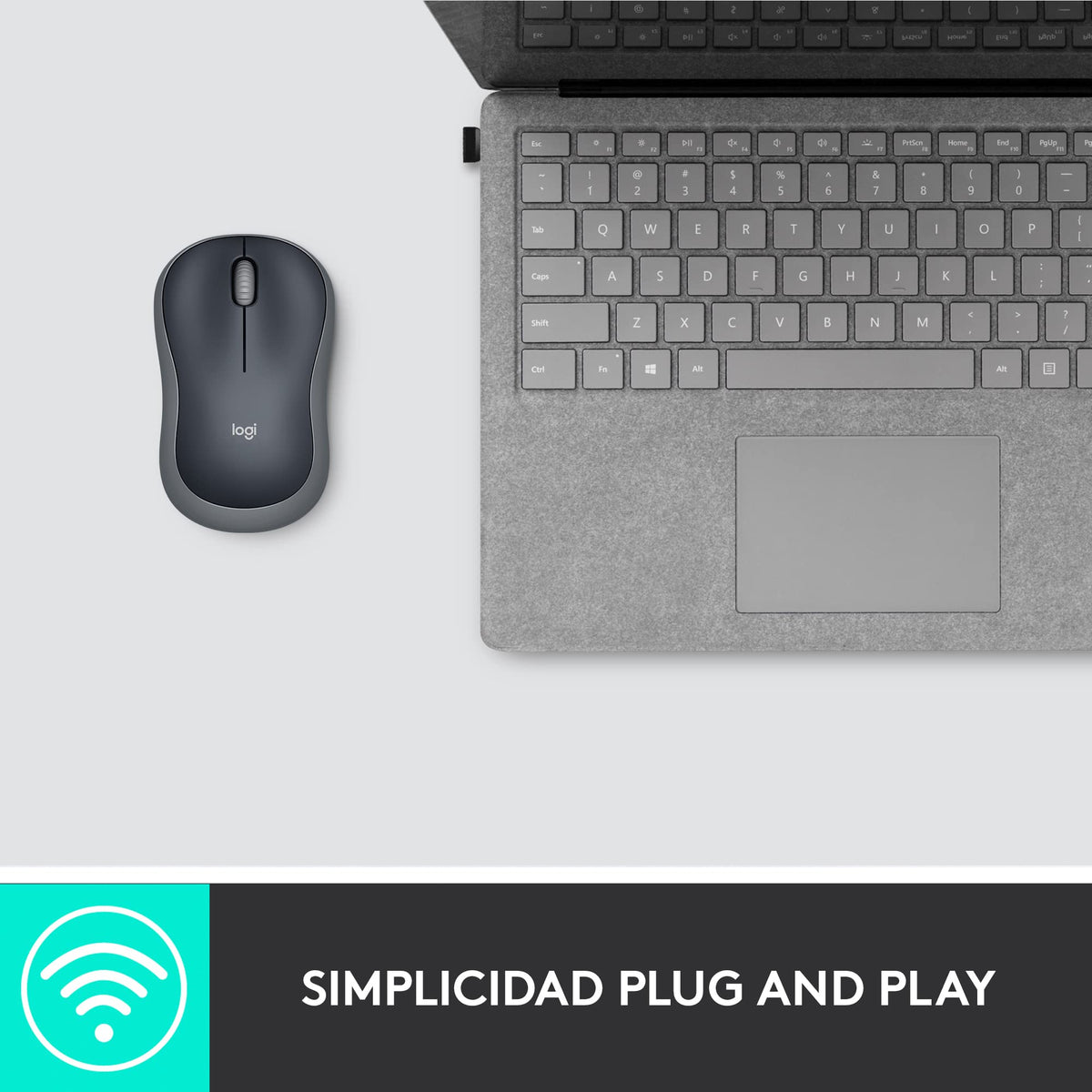Wireless Mouse - Gray (Renewed) by Logitech – 1-Pack, Metal, gray, Model M185