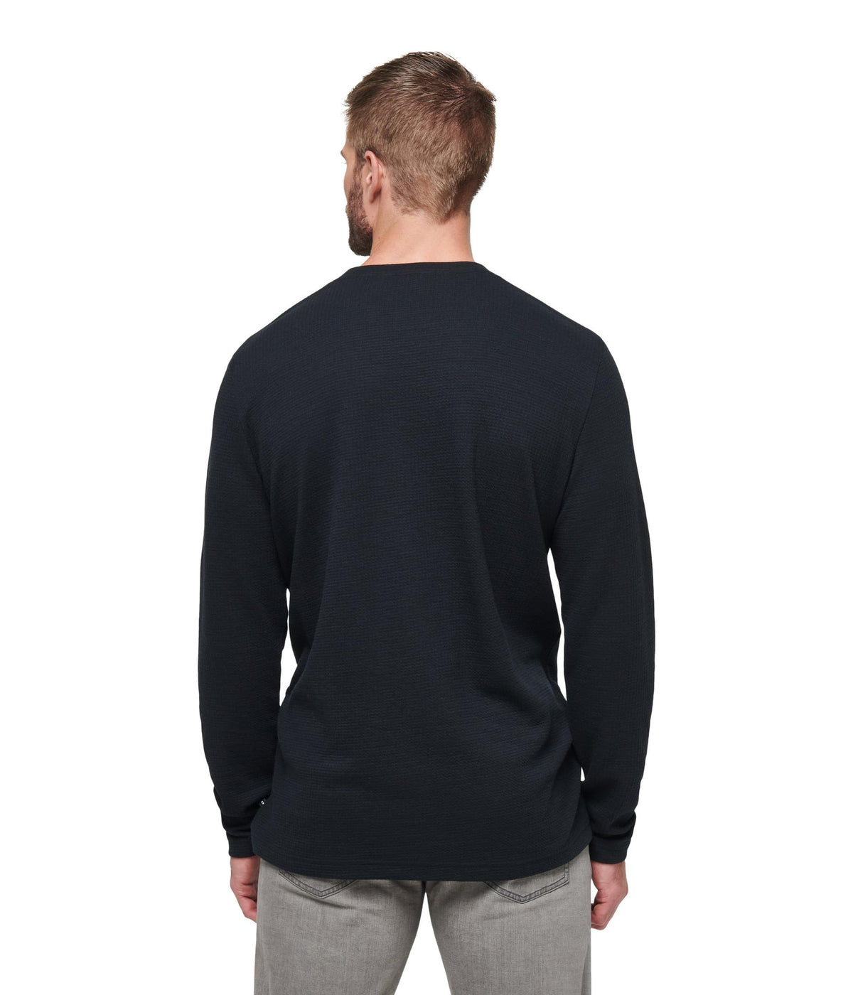 Men's Cloud Waffle Crew Black L by TravisMathew – Large, Polyester, Black, Model 1MW447