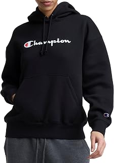 Champion Women's Pullover Fleece Hoodie, Loose Fit, Midweight, Script Logo, Available in Regular and Plus