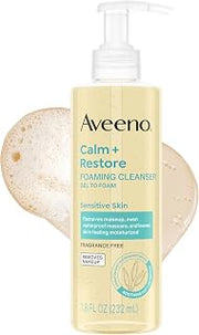 Aveeno Calm + Restore Foaming Cleanser, Fragrance-Free, 7.8 fl. oz