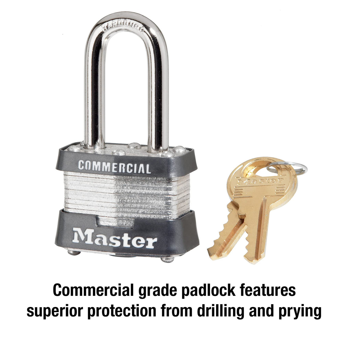 3KALF Outdoor Padlock with Key by Master Lock – 1 Pack, Alloy Steel, Silver, Model MLS3KALF