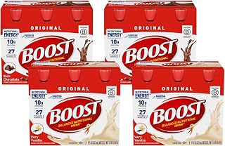 Boost Original Nutritional Energy Balanced Nutritional Drink Variety Pack, 2 Packs Rich Chocolate & 2 Packs Very Vanilla, 6-8 fl oz Bottles/Pack (4 CT Variety Pack)