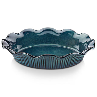 Vancasso Ceramic Pie Dish, 9 Inch Deep Reactive Glaze, Green