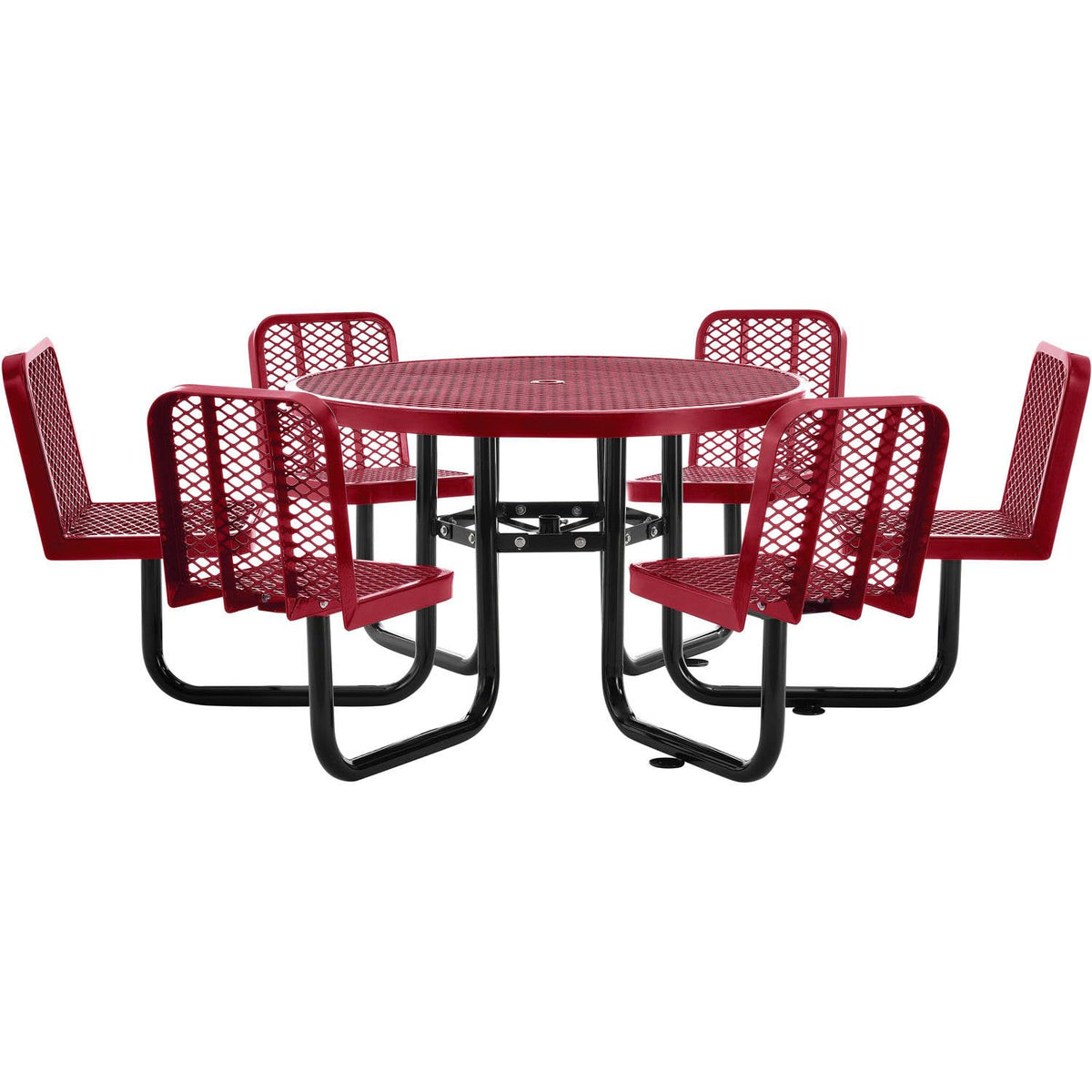 Global Industrial Red / 46" Dia. x 29"H / Industrial Picnic Tables