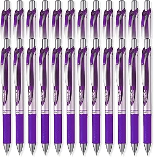 Pentel EnerGel XM BL77 - Retractable Liquid Gel Ink Pen - 0.7mm - 54% Recycled - Violet - Set of 24