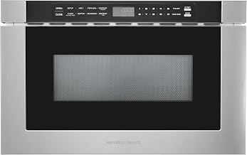 Hamilton Beach 23.5 Inch Built-In Drawer Microwave Oven, 1.1 Cu. Ft., Touchscreen Control, Stainless Steel, Flat-Bed Design, Electric Drawer Open