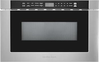 Hamilton Beach 23.5 Inch Built-In Drawer Microwave Oven, 1.1 Cu. Ft., Touchscreen Control, Stainless Steel, Flat-Bed Design, Electric Drawer Open