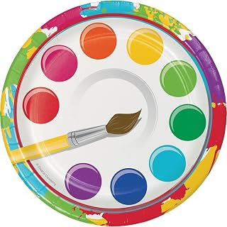 Creative Converting 24 Count Sturdy Style Paper Dessert Plates, 7, Art Party - 3 Pack