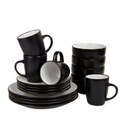 10 Strawberry Street 16 pc / Black/White / 1 Dinnerware Sets
