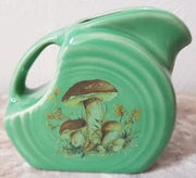 Fiesta Mini Disc Pitcher w/Mushrooms - Meadow Green - Homer Laughlin USA
