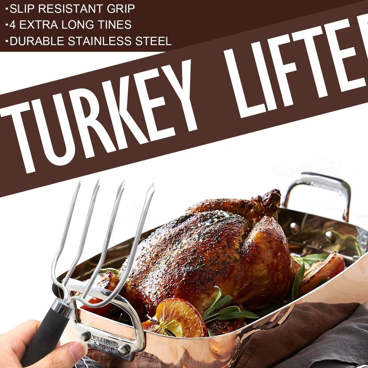 KAYCROWN Turkey Baster Set with Injectors and Poultry Forks, Silicone & Stainless Steel