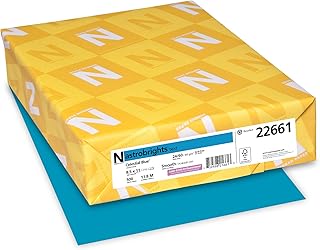 Astrobrights Color Paper, 8.5” x 11”, 24 lb/89 GSM, Celestial Blue, 500 Sheets (22661)