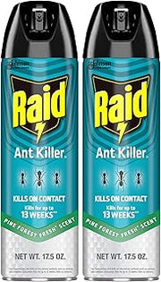 Raid Ant Killer Spray Kills on Contact Pine Forest Fresh Scent Defense System 17.5 Ounce (Pack of 2)