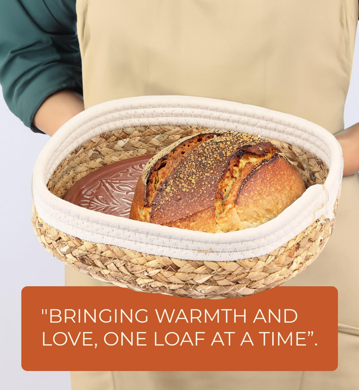 Ole Bazar Ceramic Bread Warmer Stone, Terracota Red, 1 Piece