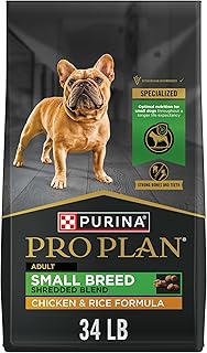 Purina Pro Plan Small Breed Dry Dog Food, Shredded Blend Chicken, 34 lb Bag