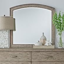 Liberty Furniture Avalon Arched Mirror with Dresser Mount 41" x 40"- Burnished Beige Oak Wood Frame