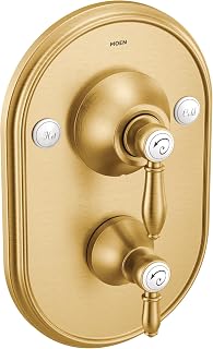 Moen TS32100BG Weymouth Posi-Temp with Built-in 3-Function Transfer Valve Trim Kit, Valve Required, Brushed Gold