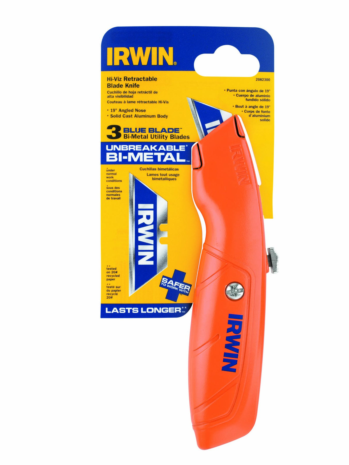 IRWIN 1 Count (Pack of 2) / Orange / Hi Vis Retractable Utility Knives