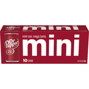 MINI CANS by Dr Pepper – 7.5 Fl Oz (Pack of 10), red, Pack of 10