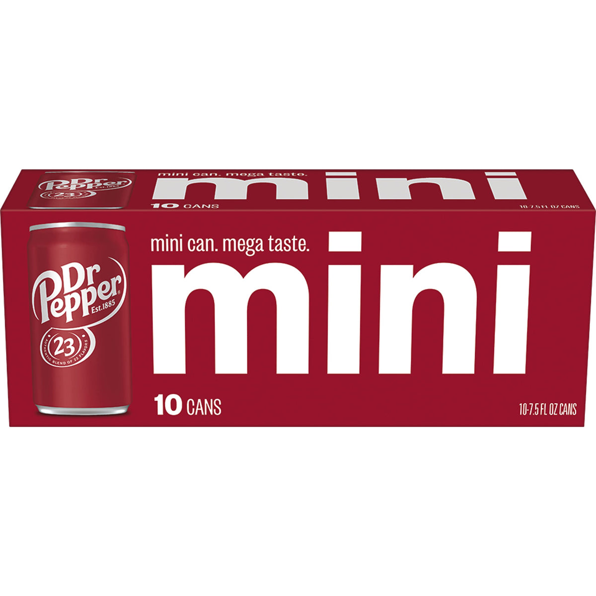 MINI CANS by Dr Pepper – 7.5 Fl Oz (Pack of 10), red, Pack of 10