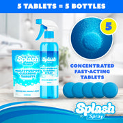 Splash Spray Multi-Purpose Cleaning Tablets - 5x Cleaning Tablets and Bottle Spray - Mix with Warm Water by Generic – 1 Count (Pack of 1), Model SPLASHSPRAYv2x1