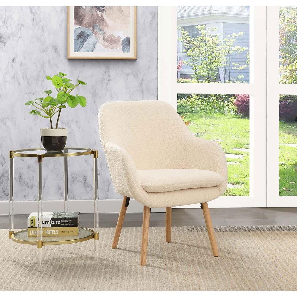 Convenience Concepts Sherpa Creme / Chair / (L) 25.25 in. x (W) 26.75 in. x (H) 33.5 in. Chairs