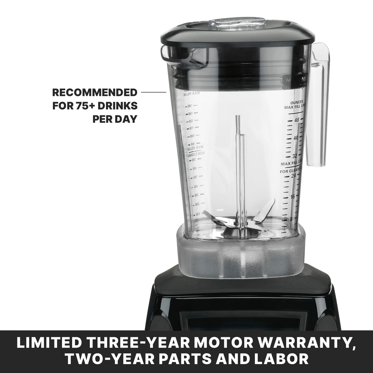 Waring 48 Ounce Copolyester Jar / Black / MX1100XTXP - Copolyester 48 Ounce Container Countertop Blenders