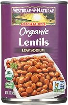 Westbrae Natural Organic Lentil Beans, No Salt Added, 15 Oz (Pack of 12) (Packaging May Vary)
