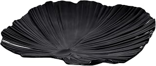 Elite Global Solutions M14PL-B Large Palm Leaf Platter, 14" x 13 1/2" x 1 3/4" h., Melamine, Black (Pack of 3)