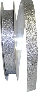 Reliant Ribbon 92832-070-03J Glitter All Rd Ribbon, 5/8 Inch X 25 Yards, Silver