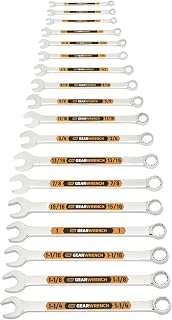 GEARWRENCH 18 Piece 12 Pt SAE Hi-Viz Combination Wrench Set w/Roll | 81917H
